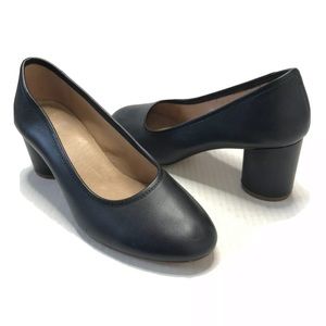 MADEWELL Reid Black Leather Heels Pumps